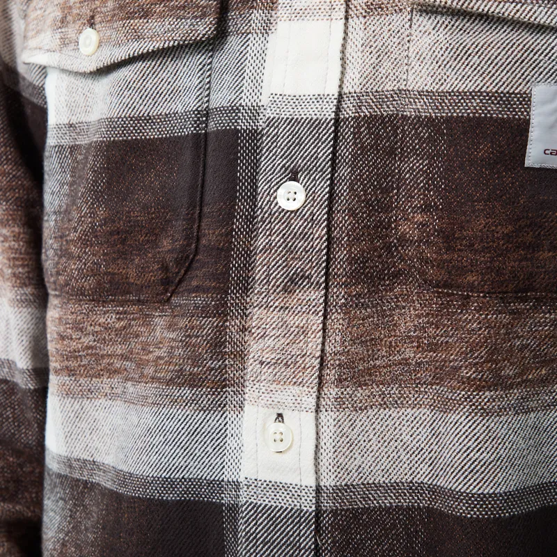 Carhartt WIP Long Sleeve Esterson Shirt Check Tobacco-5