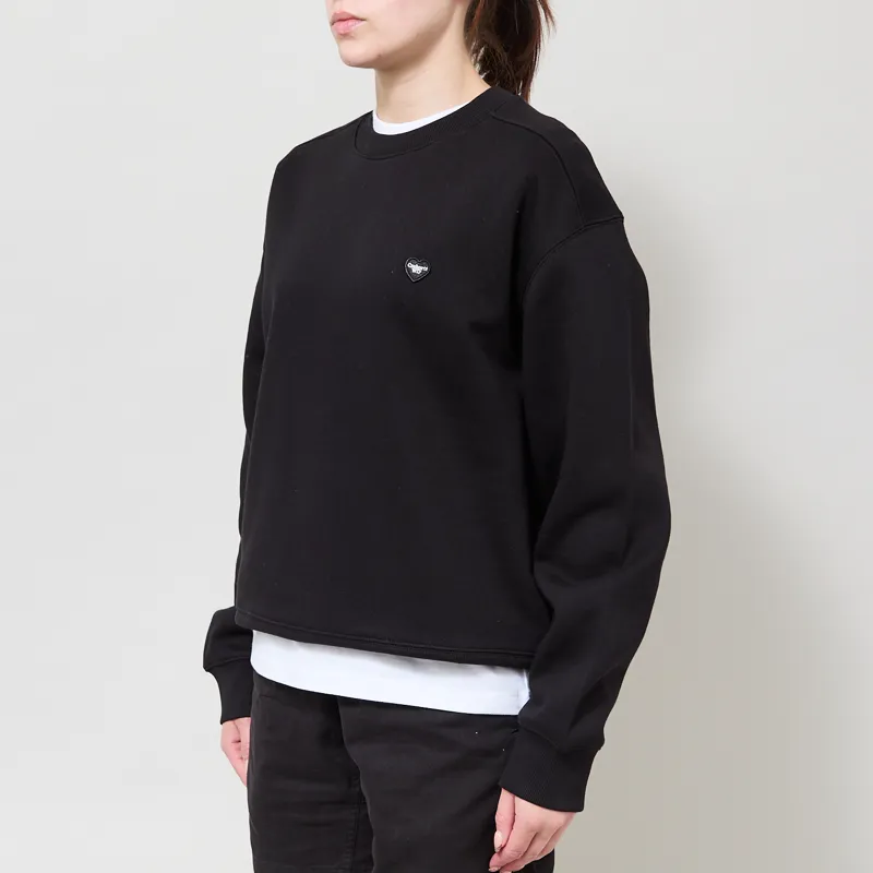 Carhartt WIP Womens Small Heart Patch Sweatshirt Black-1