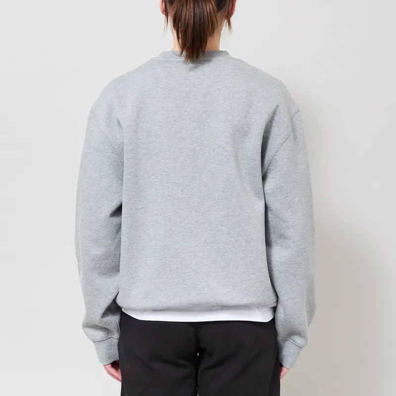 Carhartt WIP Womens Small Heart Patch Sweatshirt Grey Heather Black-2