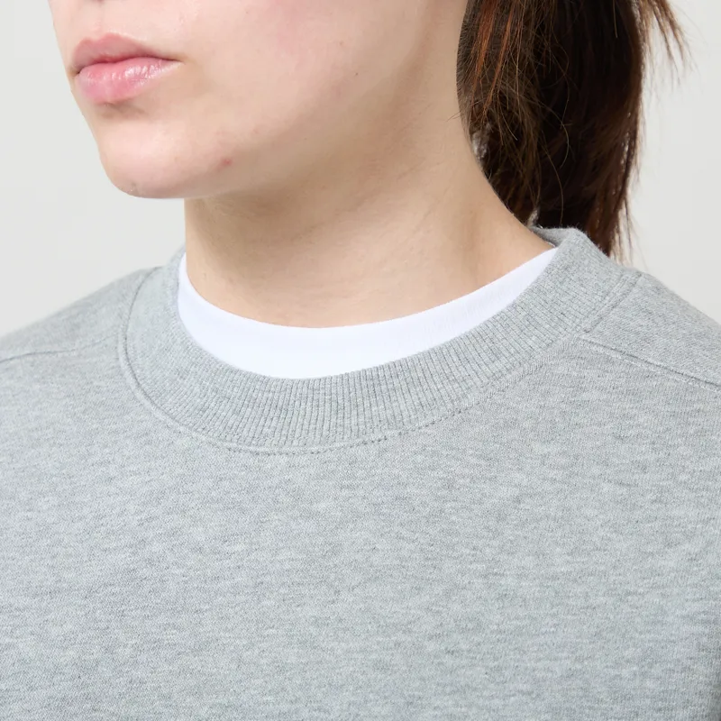 Carhartt WIP Womens Small Heart Patch Sweatshirt Grey Heather Black-3