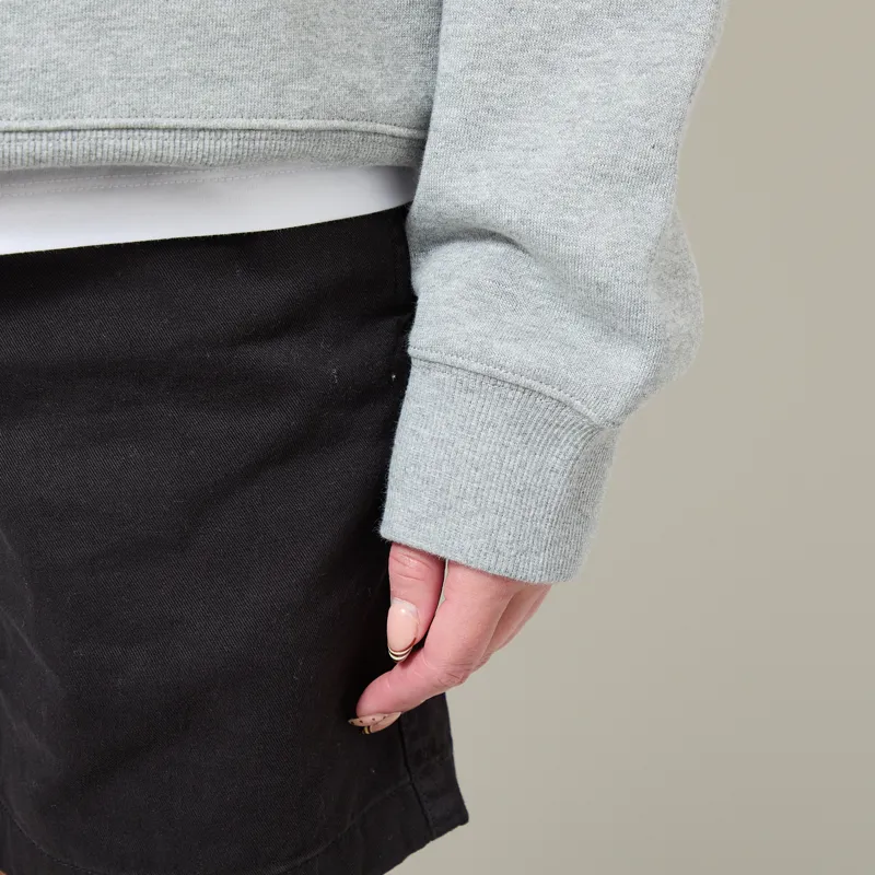 Carhartt WIP Womens Small Heart Patch Sweatshirt Grey Heather Black-5