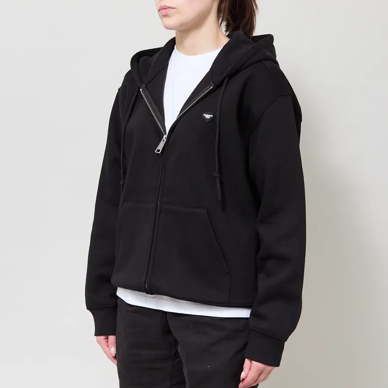 Carhartt WIP Womens Hooded Small Heart Patch Jacket Black-1
