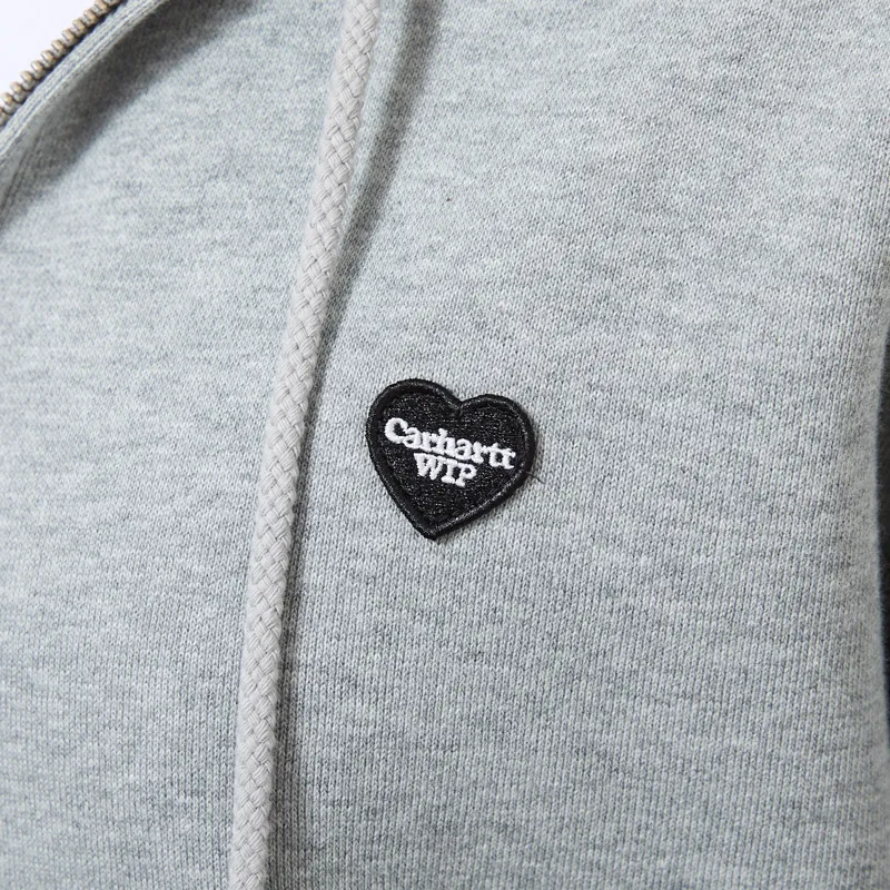 Carhartt WIP Womens Hooded Small Heart Patch Jacket Grey Heather Black-4