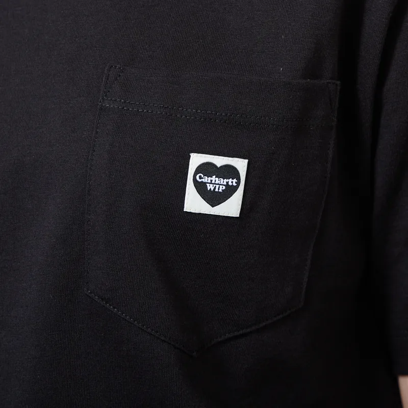 Carhartt WIP Womens Pocket Small Heart T Shirt Black-4