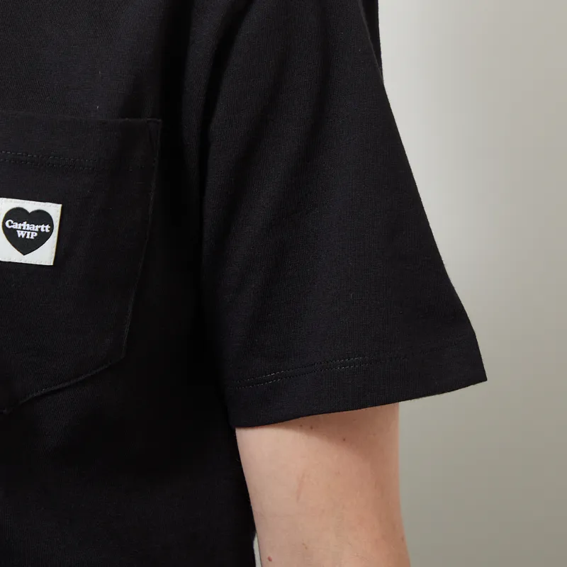 Carhartt WIP Womens Pocket Small Heart T Shirt Black-3