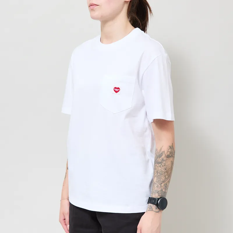 Carhartt WIP Womens Pocket Small Heart T Shirt White Red-1