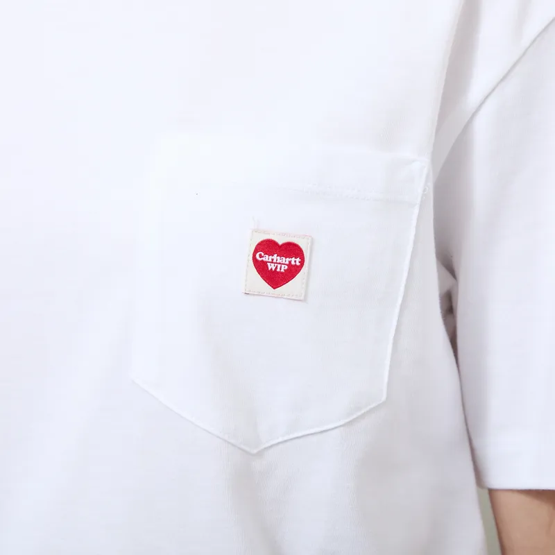 Carhartt WIP Womens Pocket Small Heart T Shirt White Red-4