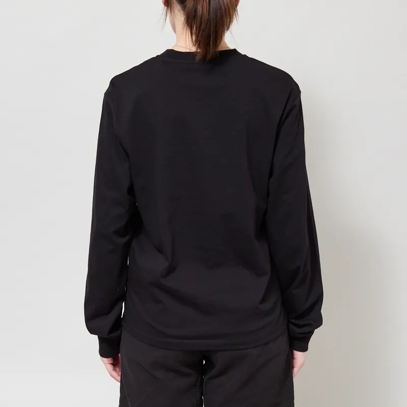 Carhartt WIP Womens Long Sleeve Pocket Small Heart T Shirt Black-2