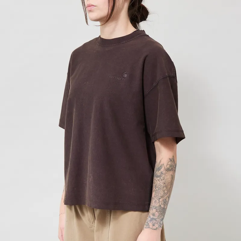 Carhartt WIP Womens Lambert T Shirt Tobacco Moon Wash-1