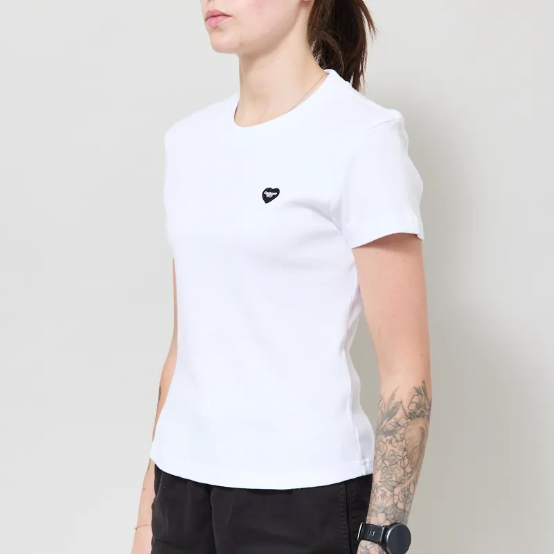 Carhartt WIP Womens Small Heart Patch T Shirt White Black-1
