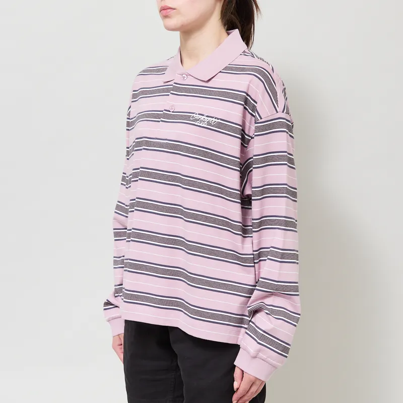 Carhartt WIP Womens Bronson Polo Stripe Hortensia-1
