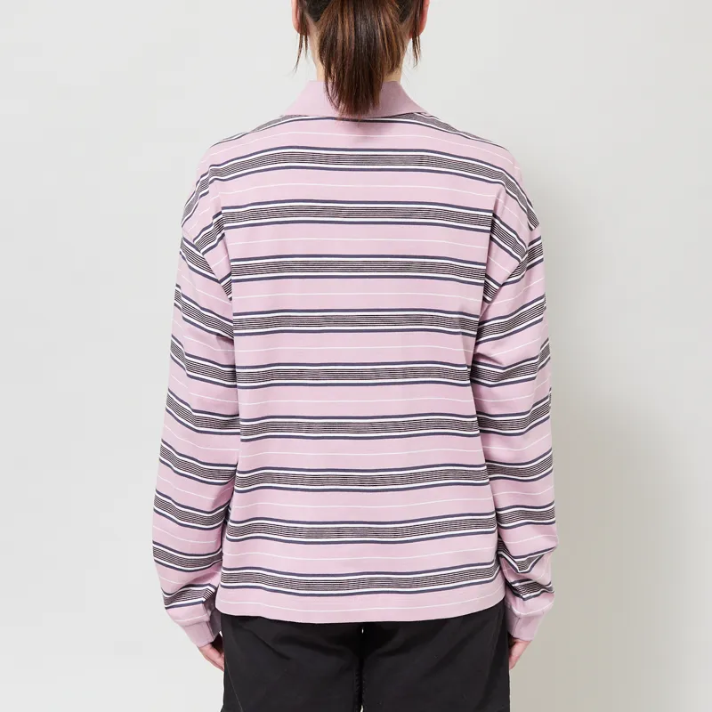 Carhartt WIP Womens Bronson Polo Stripe Hortensia-2