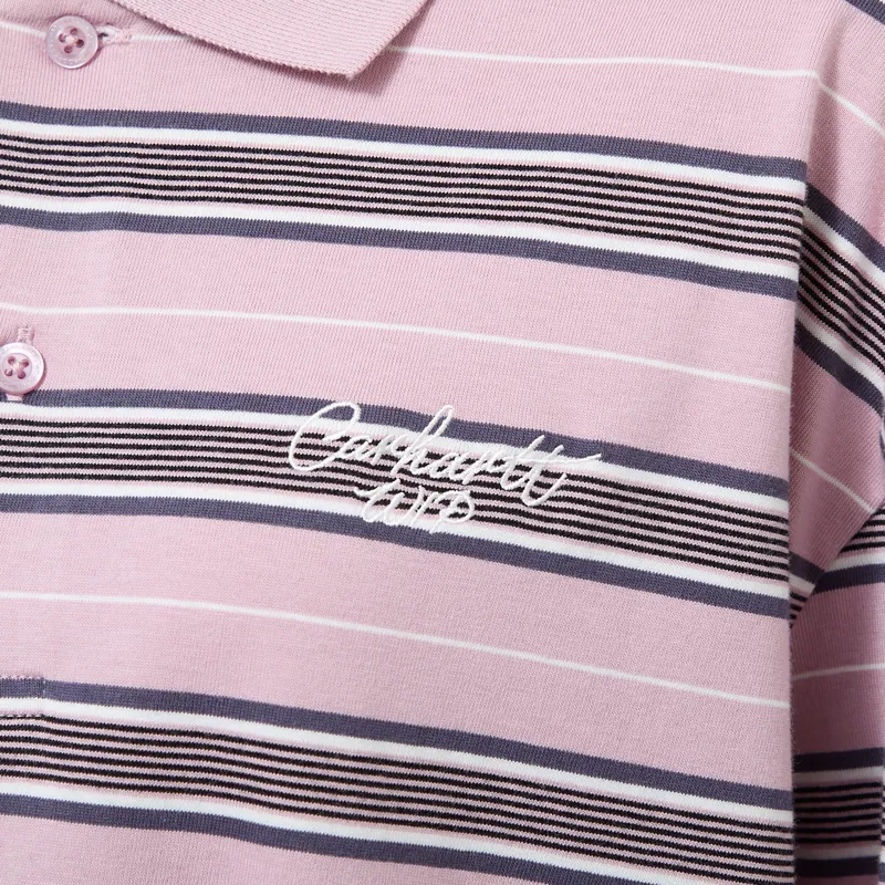 Carhartt WIP Womens Bronson Polo Stripe Hortensia-4