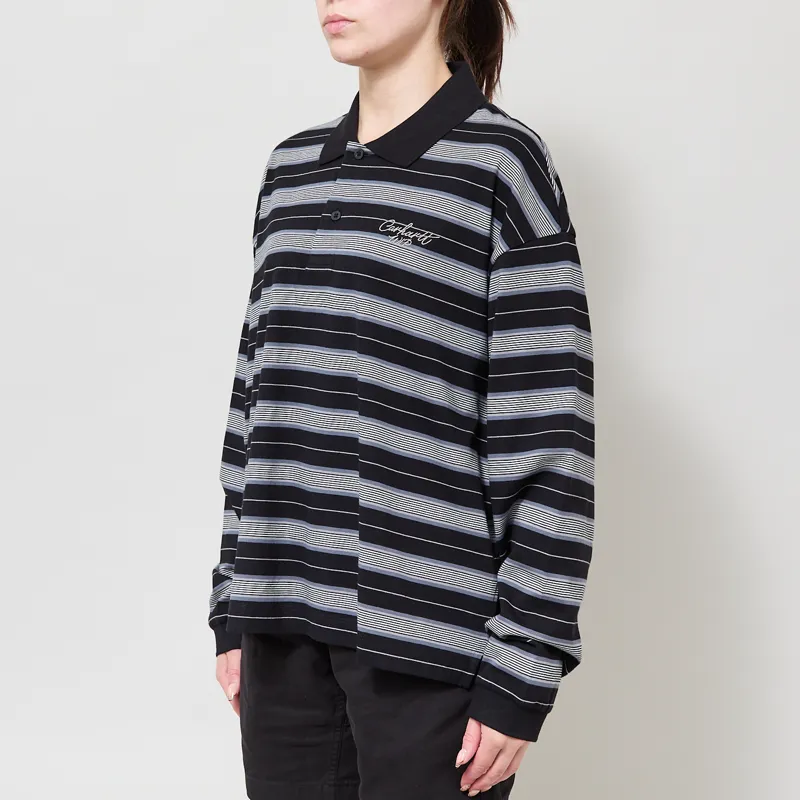 Carhartt WIP Womens Bronson Polo Stripe Black-1