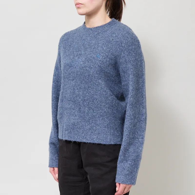 Carhartt WIP Womens Curtis Sweater Tangled Shady Blue-1