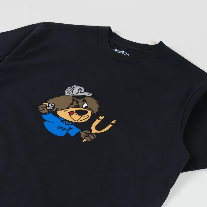 Carhartt WIP Slingshot T Shirt Black Heavy Enzyme Wash-1