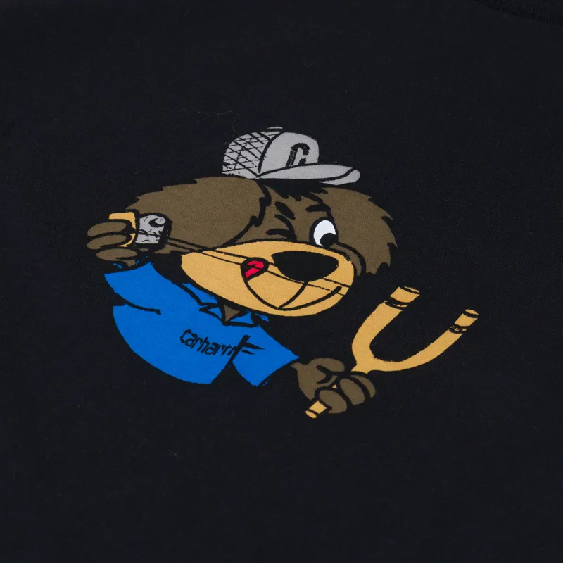 Carhartt WIP Slingshot T Shirt Black Heavy Enzyme Wash-2