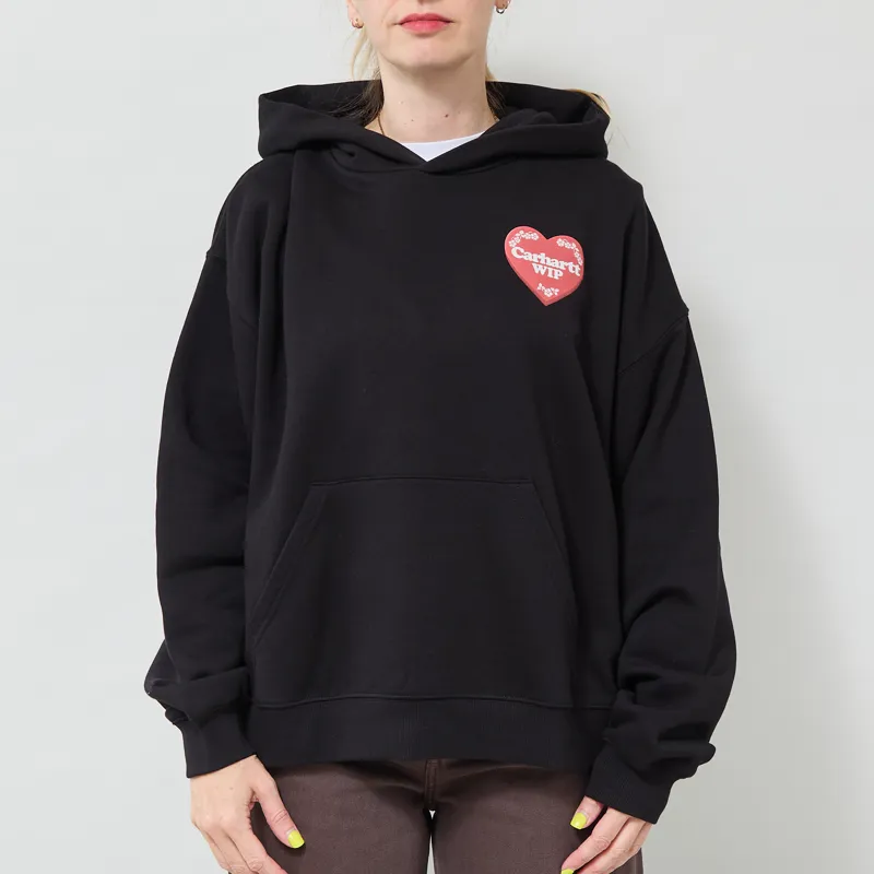 Carhartt WIP Womens Hooded Hartt Case Sweatshirt Black-2