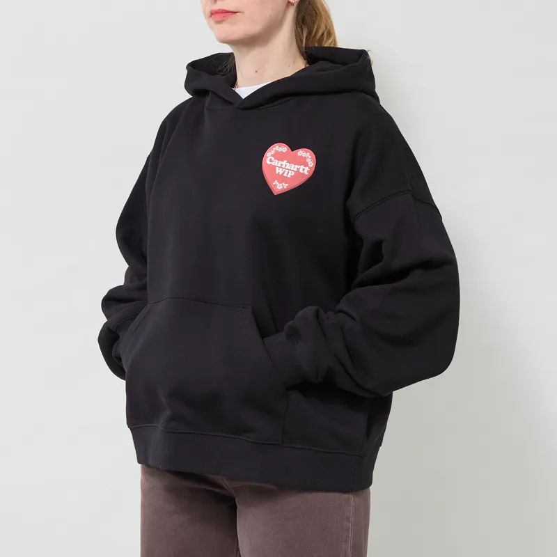 Carhartt WIP Womens Hooded Hartt Case Sweatshirt Black-1
