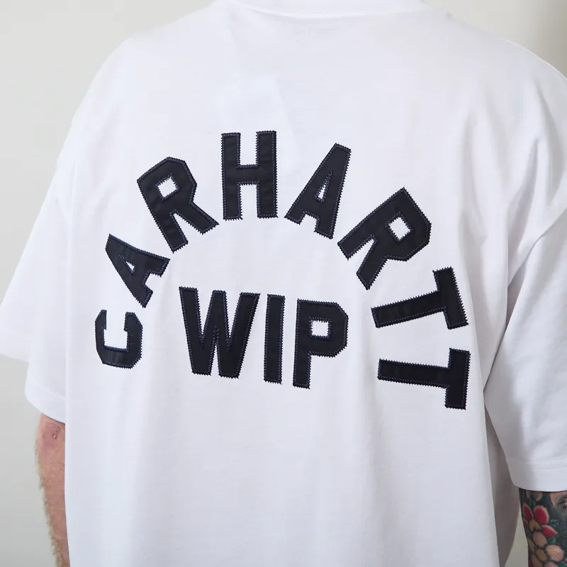 Carhartt WIP Arch Script T Shirt White Dark Navy-3
