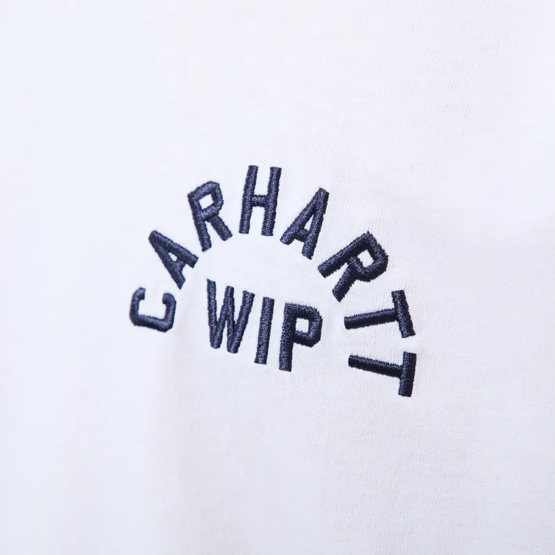 Carhartt WIP Arch Script T Shirt White Dark Navy-6