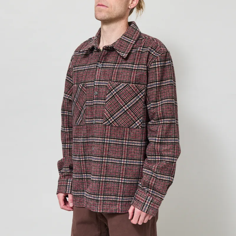 Edwin Julius Shirt Burgundy Blue-1