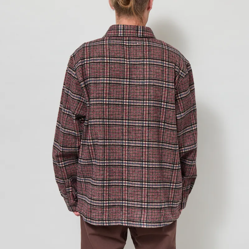 Edwin Julius Shirt Burgundy Blue-2