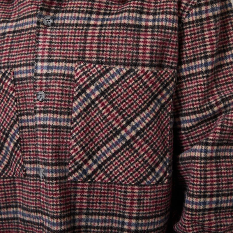 Edwin Julius Shirt Burgundy Blue-5