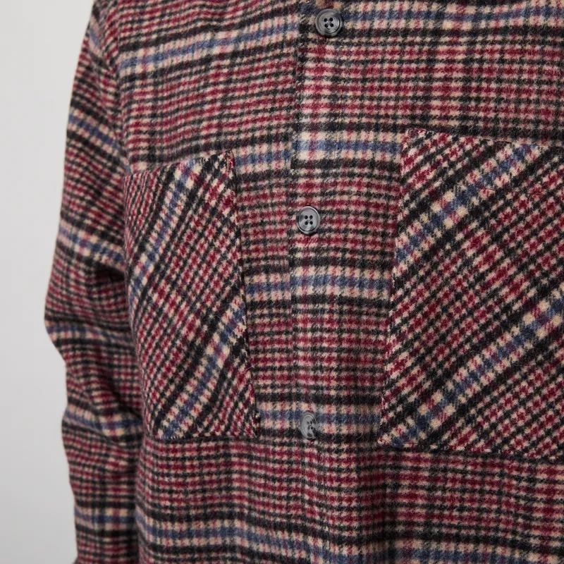 Edwin Julius Shirt Burgundy Blue-7