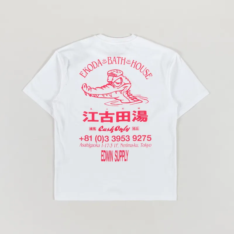 Edwin Ekoda Bath House T Shirt White