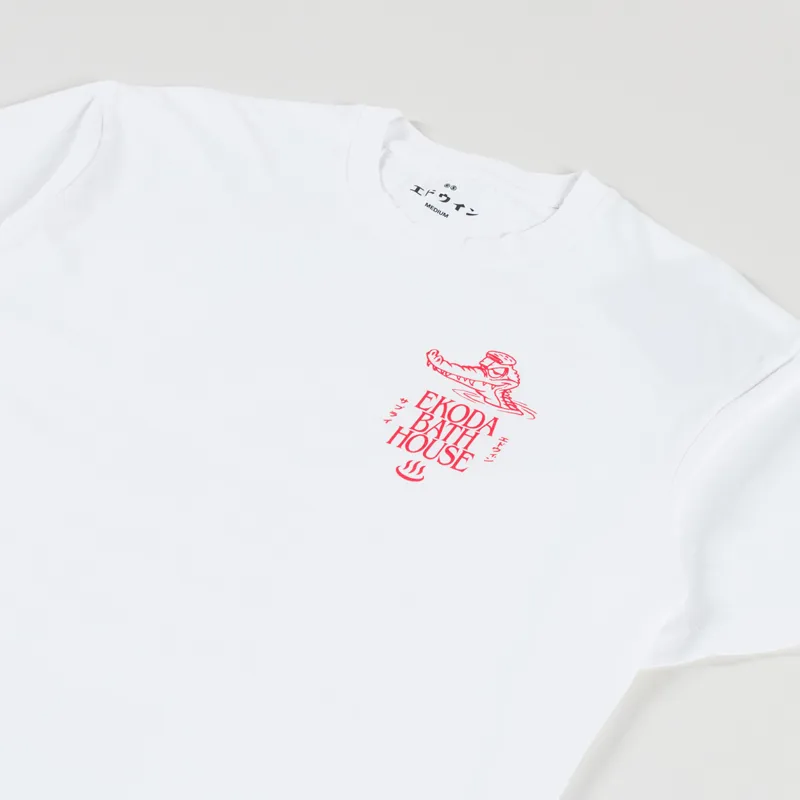 Edwin Ekoda Bath House T Shirt White-3