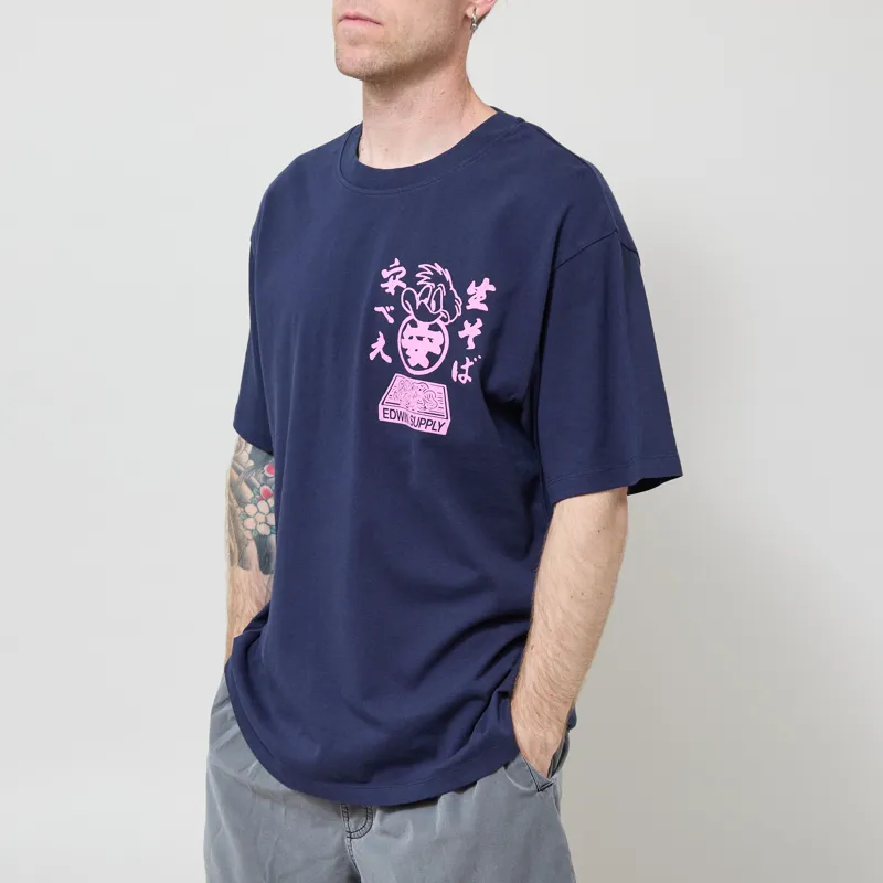 Edwin Soba Yasube T Shirt Maritime Blue-1