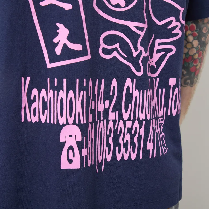 Edwin Soba Yasube T Shirt Maritime Blue-5