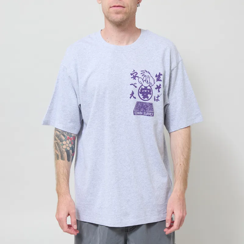 Edwin Soba Yasube T Shirt Grey Marl-2