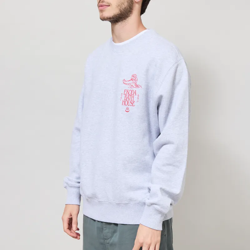 Edwin Ekoda Bath House Sweat Grey Marl-1