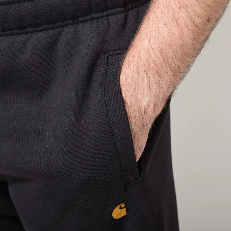 Carhartt WIP Chase Sweat Pant Black Gold-8