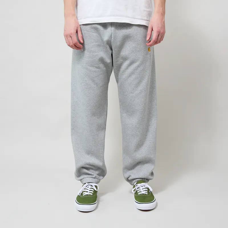 Carhartt WIP Chase Sweat Pant Grey Heather Gold