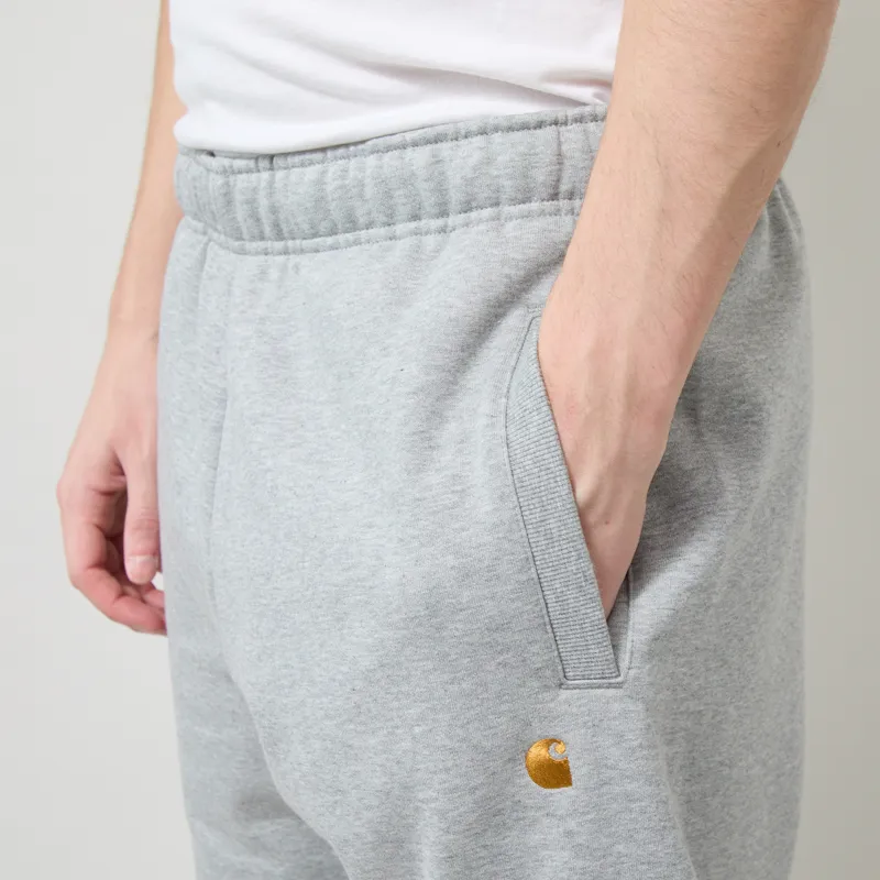 Carhartt WIP Chase Sweat Pant Grey Heather Gold-4