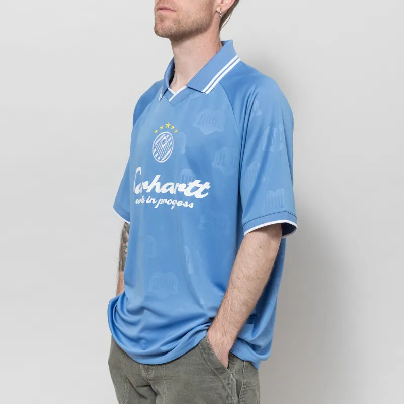 Carhartt WIP Terrace Football Shirt Heart Train Jacquard Curacao-1