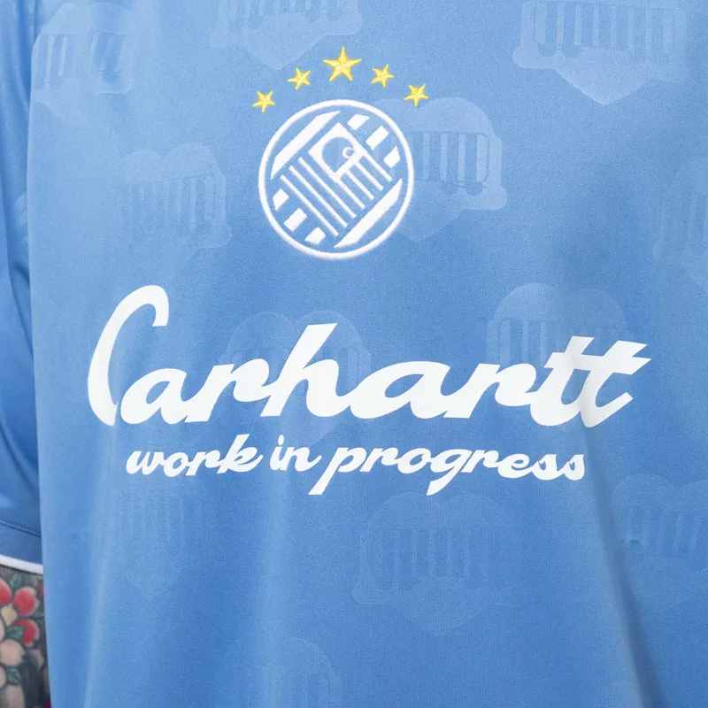 Carhartt WIP Terrace Football Shirt Heart Train Jacquard Curacao-5
