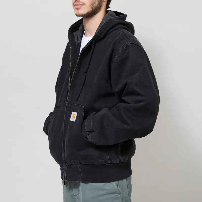 Carhartt WIP OG Active Jacket Black Stone Washed-1
