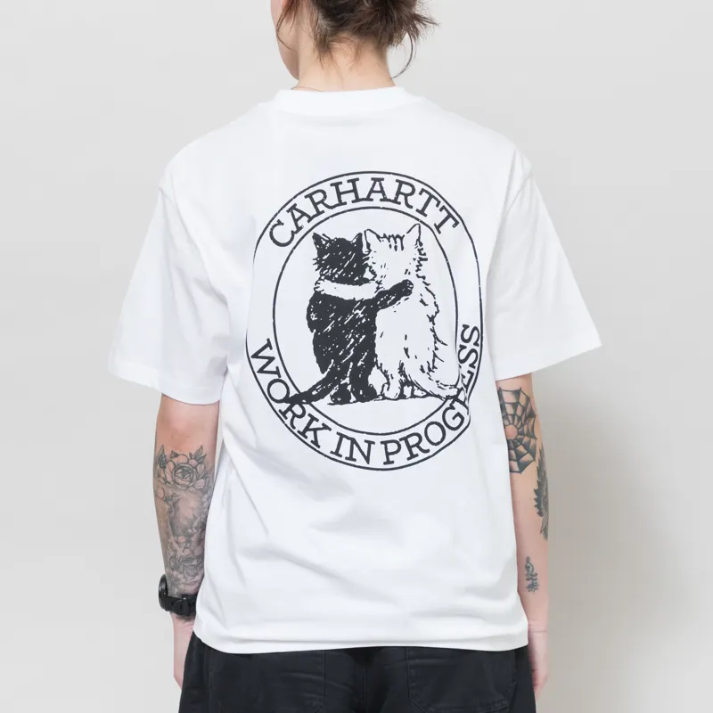 Carhartt WIP Womens Hugging Cats T Shirt White