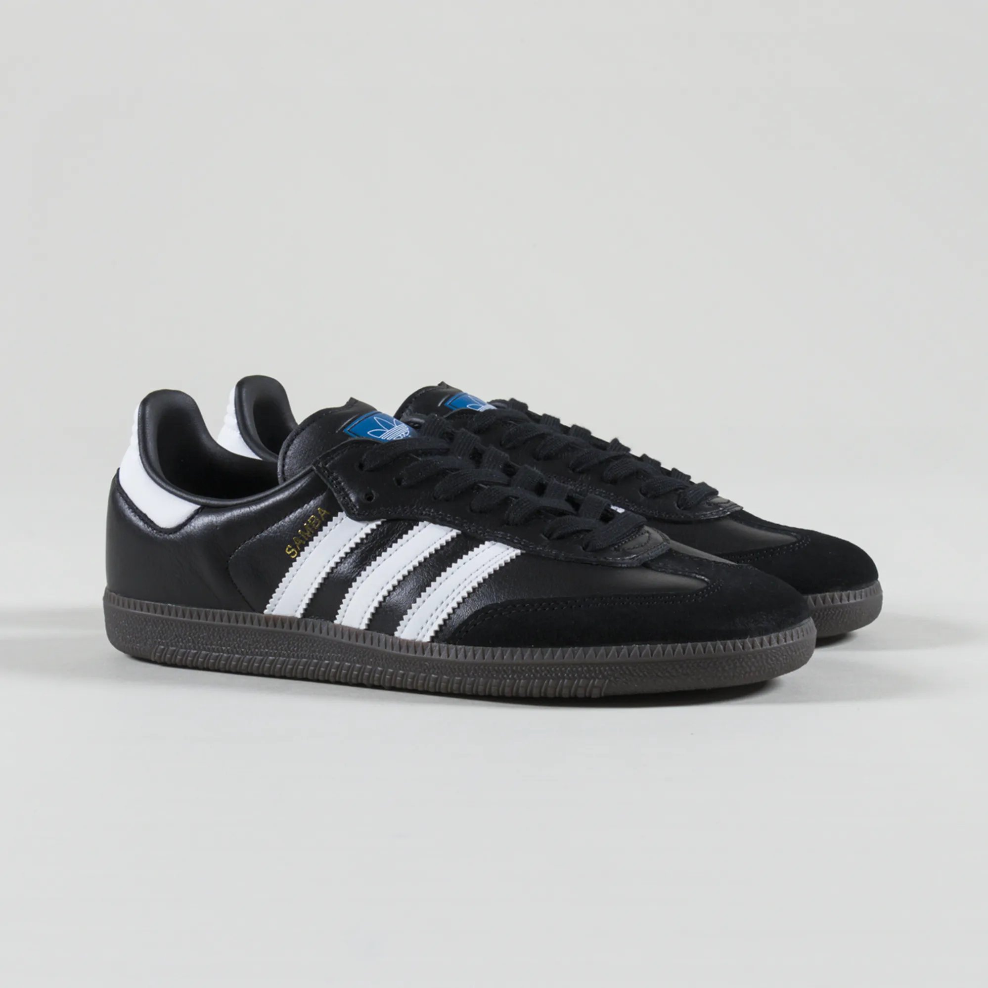 Adidas Mens Samba ADV Leather Shoes Trainers Black White Gum Adidas Mens Samba ADV Leather Shoes Trainers Black White Gum