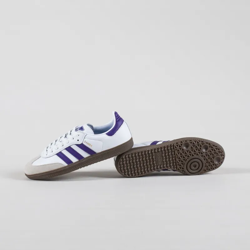 Adidas Samba ADV Shoes White Purple Gold-3