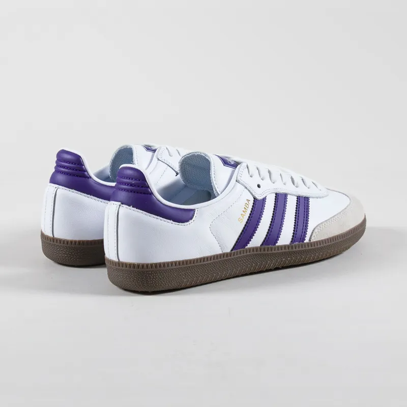 Adidas Samba ADV Shoes White Purple Gold-1