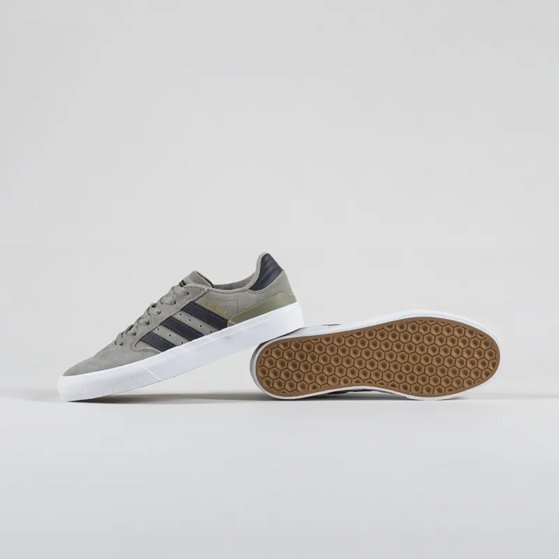 Adidas Skateboarding Busenitz Vulc II Shoes Silver Pebble-3
