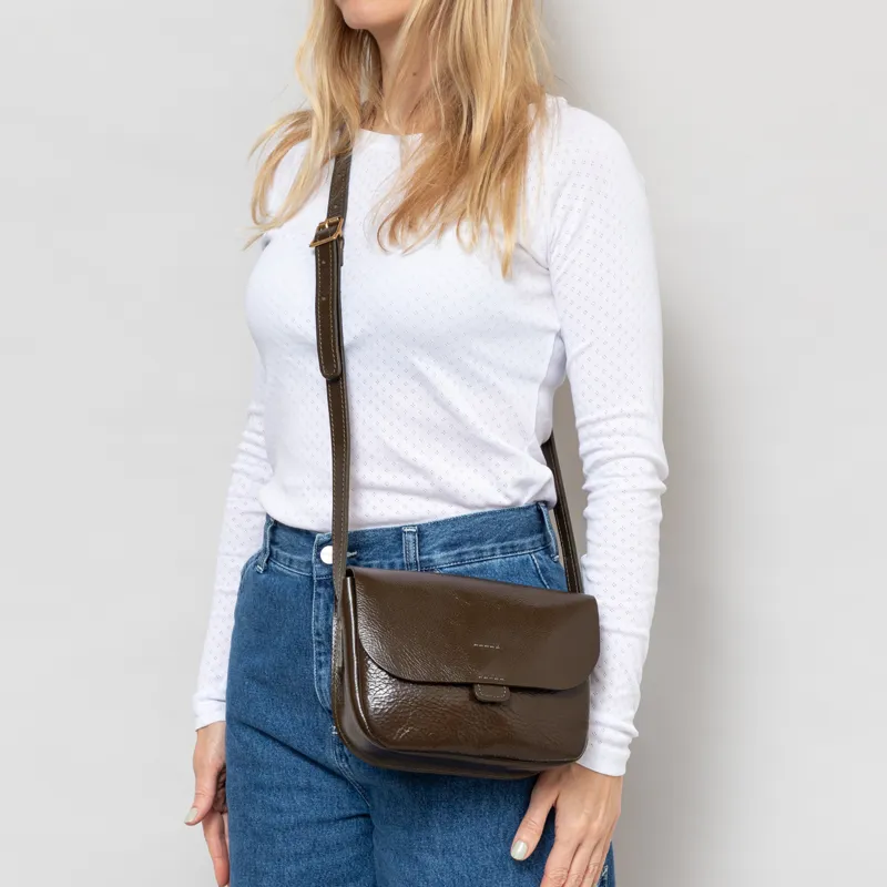 Kate Sheridan Womens Leather Orbed Tab Bag Olive