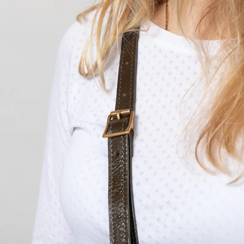 Kate Sheridan Womens Leather Orbed Tab Bag Olive-3