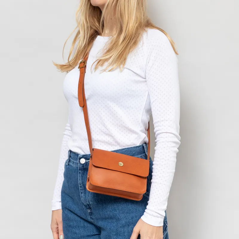 Kate Sheridan Womens Mini Dot Leather Bag Amber