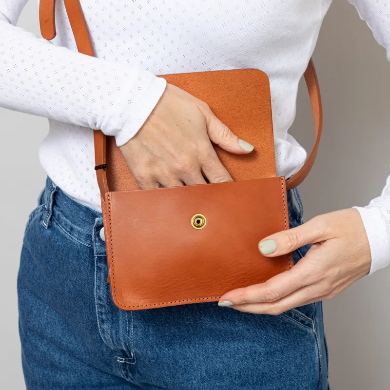 Kate Sheridan Womens Mini Dot Leather Bag Amber-5